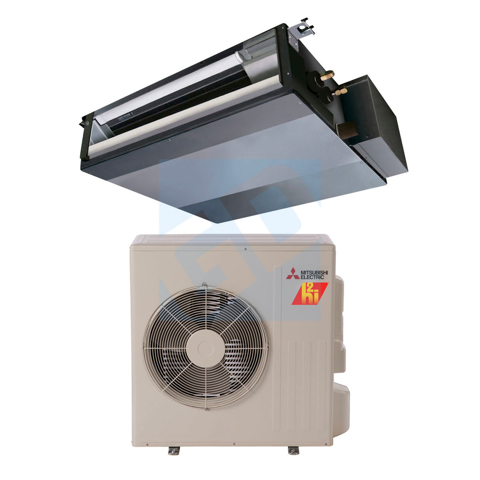 Mitsubishi 18,000 BTU 19.1 SEER Hyper Heat Horizontal Ducted Heat Pump System