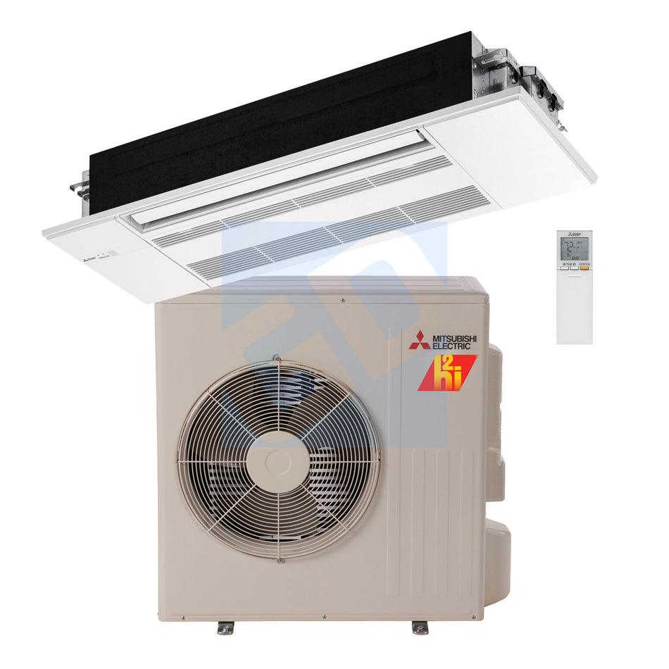 Mitsubishi KP 12,000 BTU 19.5 SEER Hyper Heat EZ FIT Ceiling Cassette Heat Pump System